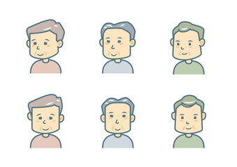 笑顔の男性のイラストセット