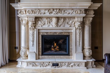 Fototapeta premium Classical Fireplace Interior