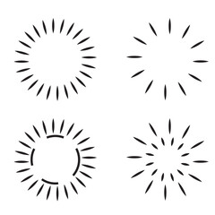 Round frames for logo. Wavy, dashed, dotted black circle lines. Hand drawn doodle by marker. isolated on white background. EPS 10