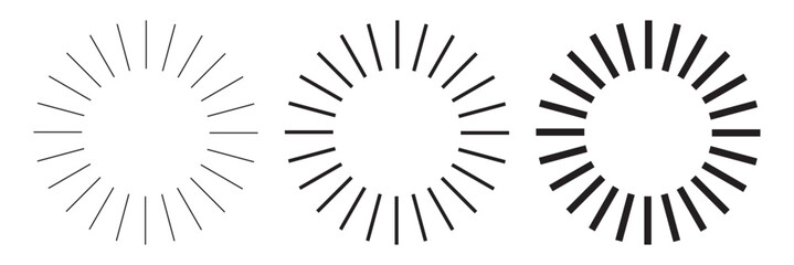 Round frames for logo. Wavy, dashed, dotted black circle lines. Hand drawn doodle by marker. isolated on white background. EPS 10