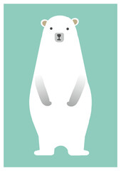 立ち上がるかわいいシロクマのイラスト
