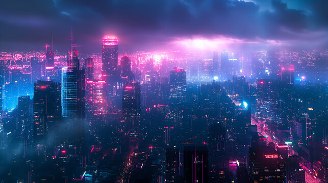 gloomy sky and the city