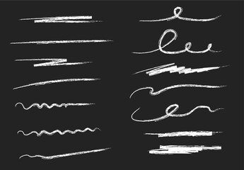 Vactor chalk underline. Vector illustration