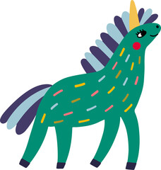 Cute unicorn vector cartoon illustration