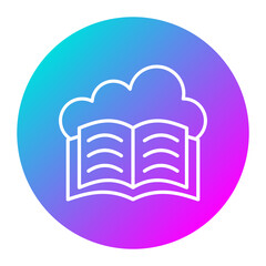 Cloud Library vector icon. Can be used for Online Education iconset.