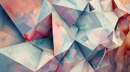 Pastel colored geometric shapes create an exquisite and intricate abstract design