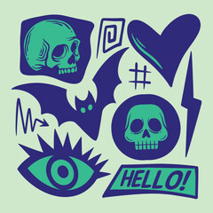 colorful cute doodle collection set hand drawn
