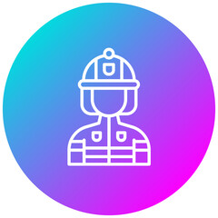 Firefighter vector icon. Can be used for Women iconset.