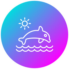 Dolphin vector icon. Can be used for Beach Resort iconset.