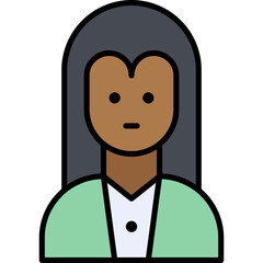 Vector Icon Woman, portrait, female, avatar, long hair