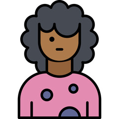 Vector Icon hairdresser, coiffeur, hairstylist, hair salon, curly hair