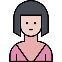 Vector Icon Girl, short hair, user, woman, profile