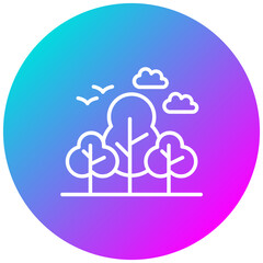 Forest vector icon. Can be used for Adventure iconset.