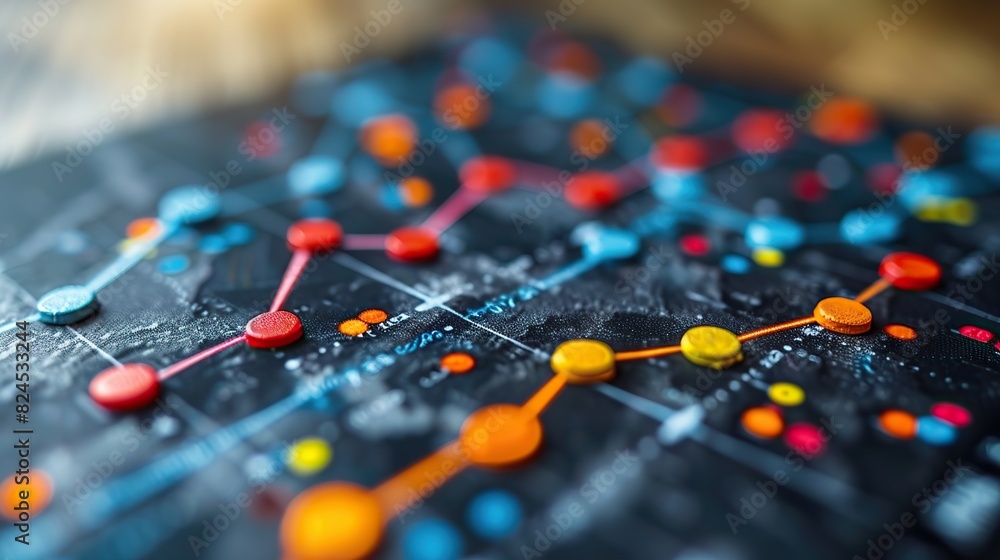Poster a line graph trending upwards with data points highlighted, representing detailed growth analysis. s