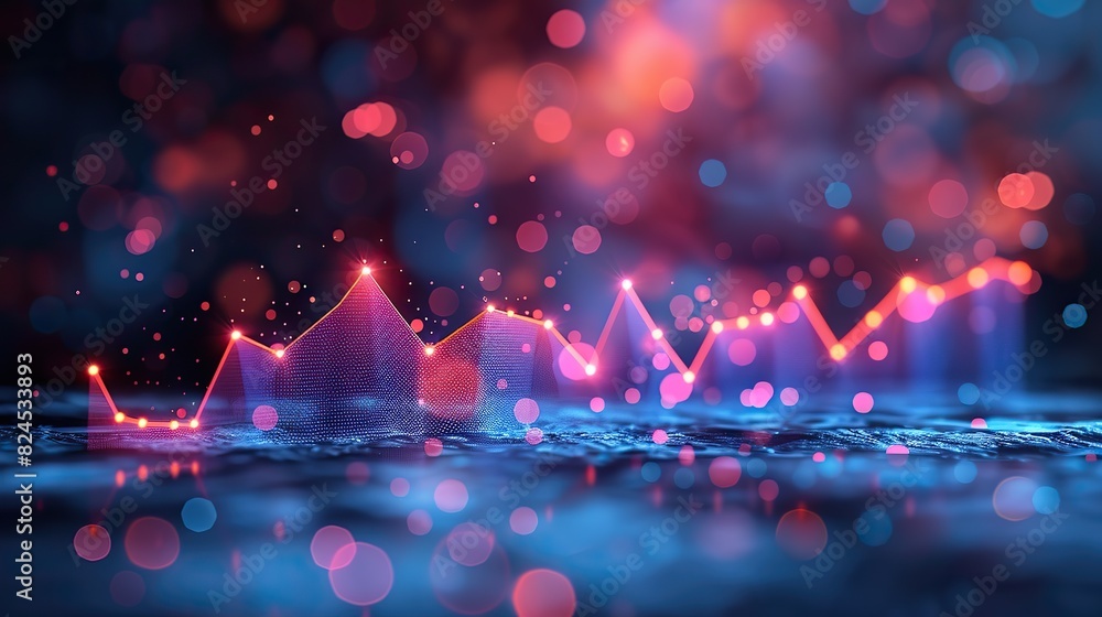 Aufkleber a line graph with multiple upward trends, symbolizing consistent growth. stock photo