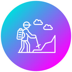 Person Hiking vector icon. Can be used for Trekking iconset.