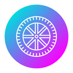 Wheel vector icon. Can be used for Railway iconset.