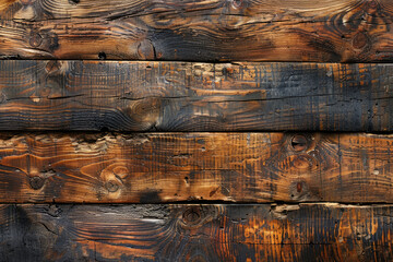 Rustic Wood Background, brown and black wood planks in the style of various artists. Created with Ai