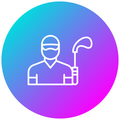 Golf Player Male vector icon. Can be used for Golf iconset.