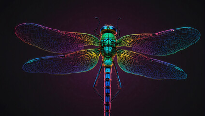 dragonfly on black background