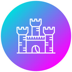 Castle vector icon. Can be used for Fairytale iconset.