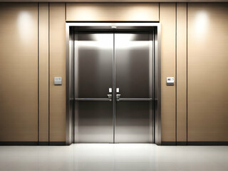 door in a office. door, interior, elevator, entrance, open, wall,Ai generated 