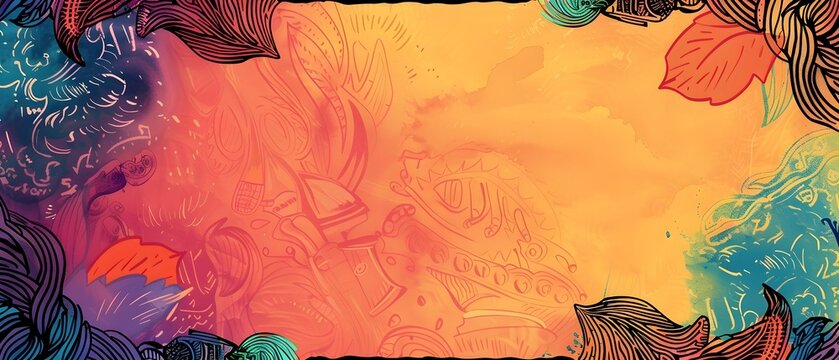 Vibrant Abstract Border for Employee Appreciation Day Backdrop