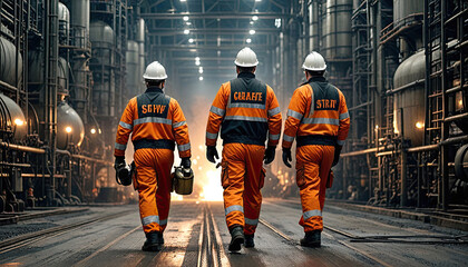 people in the refinery