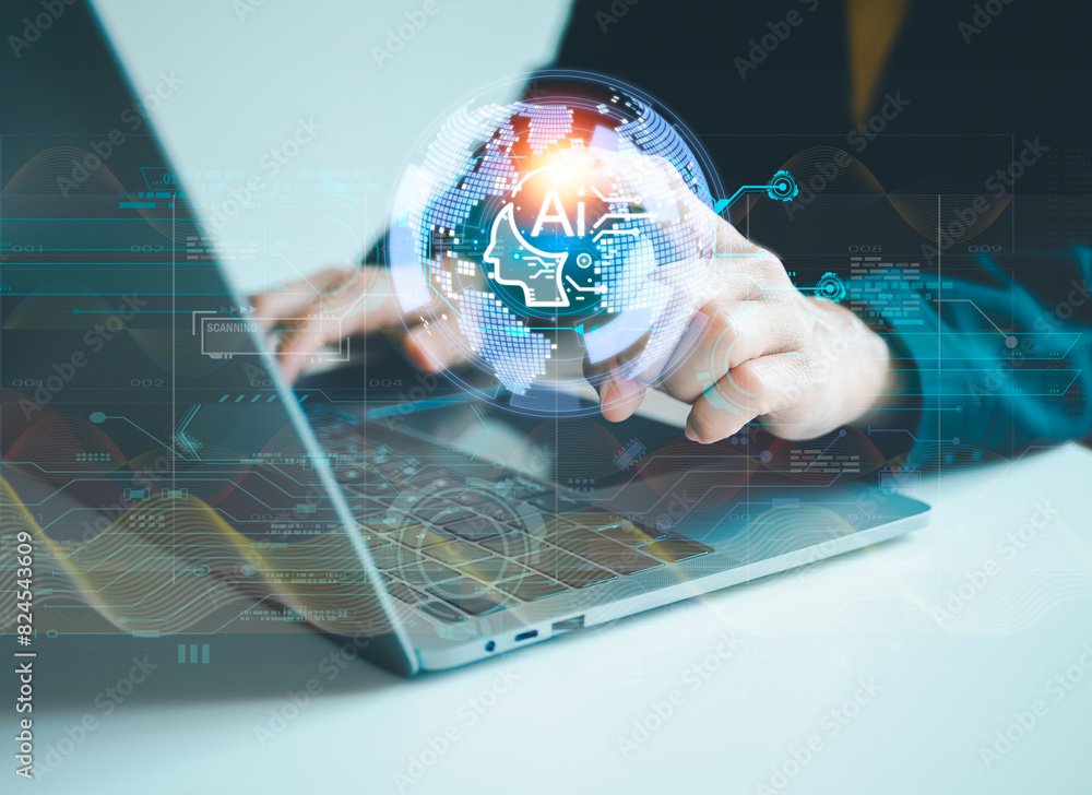 Poster ai, artificial intelligence, technology smart robot ai, artificial intelligence by enter command pro