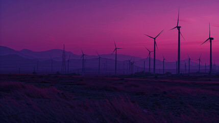 windmills wind turbine generating electricity light evening
