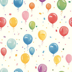 seamless pattern with colorful balloons, Continuous in four directions