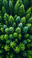 Aerial View of Lush Green Forest Foliage Around Loch Lomond on a Vibrant Summer Day, Showcasing Nature's Beauty and Tranquility in the Scottish Wilderness, Ideal for Travel and Environmental Concepts