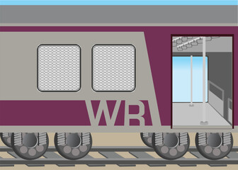 Mumbai Local Train New Coach Vector
