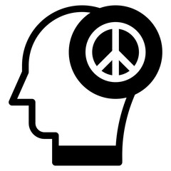 Vector Icon pacifisim, mind, thought, user, human brain