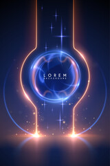 Abstract blue and yellow light effects background