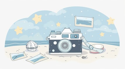 world photography day social media post template design for world photography day. illustration of a hand holding a camera poster and banner 