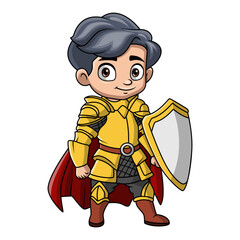 Fototapeta premium Cute boy cartoon wearing costume knight
