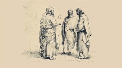 Fototapeta premium Biblical Illustration of Jesus' Lesson on Mustard Seed Faith, Emphasizing the Power of Small but Strong Faith