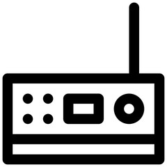 Digital radio scanner. Editable stroke vector icon.