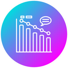 Burn Down Chart vector icon. Can be used for Project Assesment iconset.