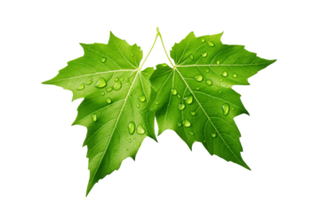 Emerald Whispers: A Close-Up Encounter With Natures Elegance on a White or Clear Surface PNG Transparent Background.