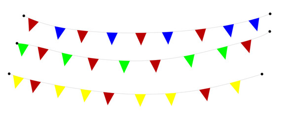 Obraz premium Party flags colors over white background illustration