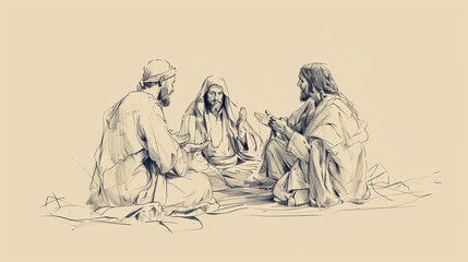 Biblical Illustration of Jesus' Teaching on Fasting and Prayer, Ideal for article