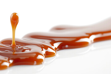 Splash of caramel isolated on white background.
