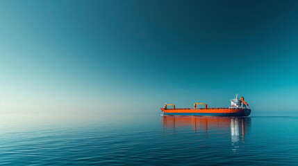 Cargo Ship on Calm Sea Generative-AI