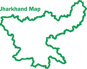 jharkhand map, line art, vector 