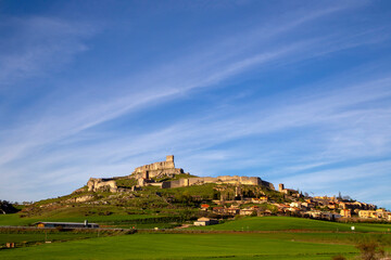 Panoramic view of the beautiful town of Atienza. Guadalajara, Castile la Mancha, Spain.