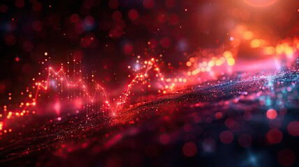 Fototapeta premium An illustration of interconnected lines forming an upward-trending chart, symbolizing network growth. stock image