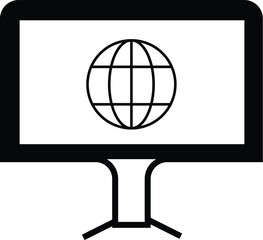 Abstract globe vector icon on background.