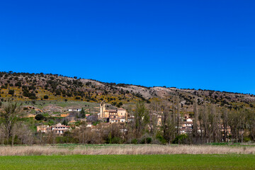Obraz premium Panoramic view of the town of Imón. Guadalajara, Castile la Mancha, Spain.